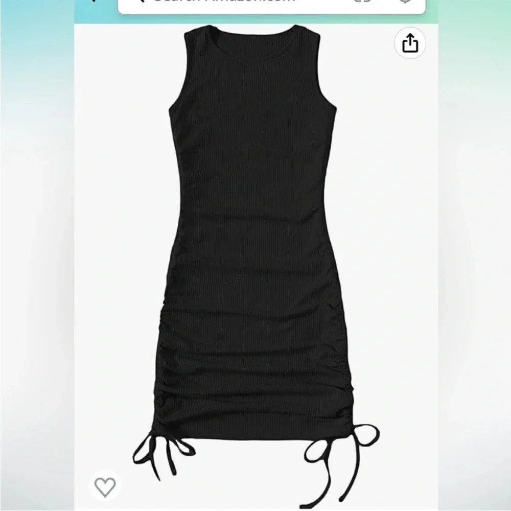 Amazon Black ribbed dress - Picture 2 of 9